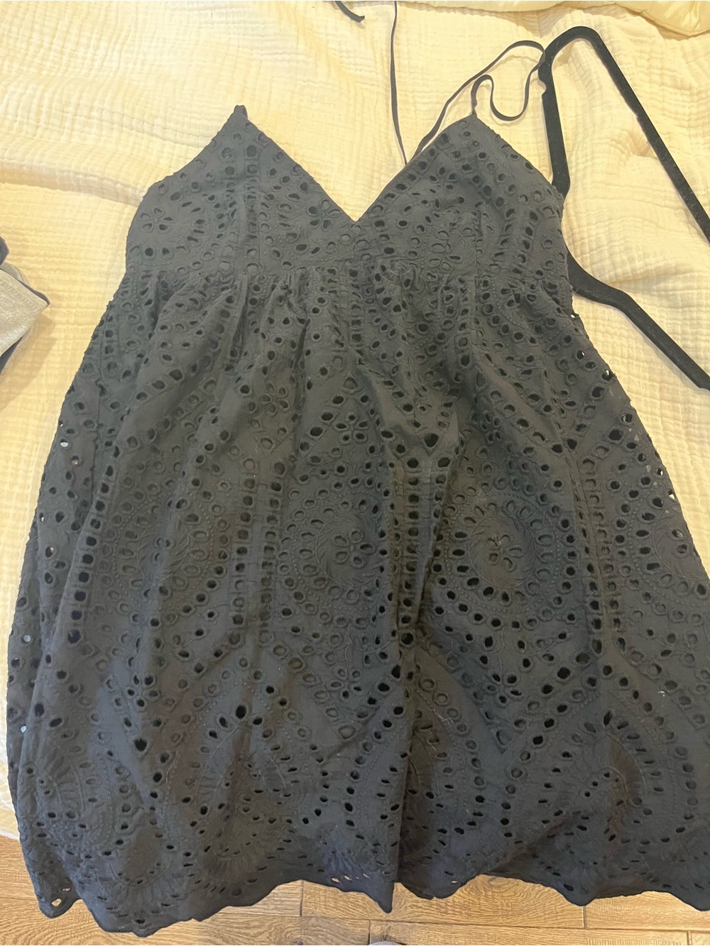 H&M black Eyelet Sundress with Spaghetti Straps